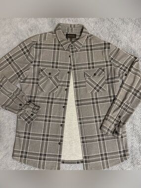 Brothers & Sons Gray Plaid Flannel Shirt